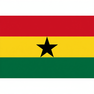 Drapeau national du Ghana 80x135cm, drapeau d'exposition avec emblème national - Product Image 2