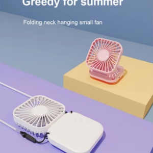 A Rechargeable, Foldable, Neck-hanging, Handheld Portable <b>Mini</b> Outdoor <b>Fan</b> - Product Image 4