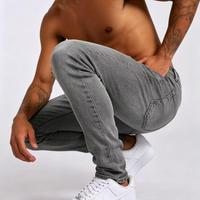 Jean en denim taille haute coupe droite couleur unie décontracté amincissant
