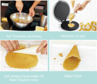 Mini fabricant de cône de gaufre de crème glacée faisant la machine avec le contrôle de température à vendre