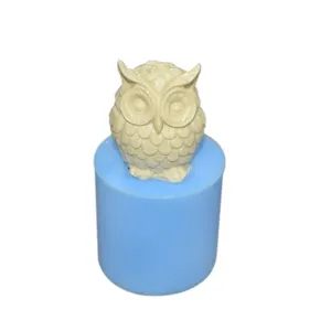 2023 vente chaude de qualité alimentaire jetable hibou Statue forme bougie moules 3d Silicone