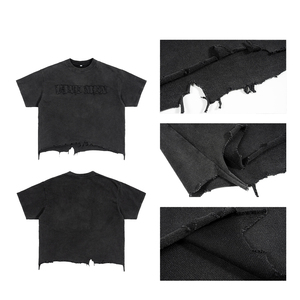 Camisetas Vintage con Efecto Desgastado, 100% Algodón, 240 g/m², Corte Holgado, Estilo Urbano, para Hombre - Product Image 5