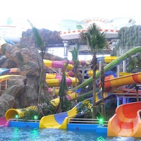 Conception de parc aquatique intérieur avec un équipement amusant de toboggan en fibre de verre