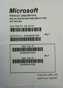 <span class=keywords><strong>SQL</strong></span> Server 2025 Standard Enterprise Edition, Attivazione Online, 16 Core CAL, Pacchetto DVD in Inglese con Accesso Internet - Product Image 6
