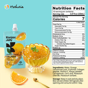 Collations à <span class=keywords><strong>la</strong></span> gelée Konnyaku de qualité supérieure Saveur de fruits orange Faible IG Sans allergène Sans gras Keto Friendly Prêt à consommer - Product Image 3