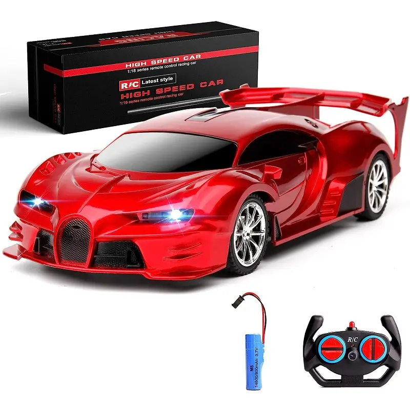 Remote Control Car 2.4Ghz Rechargeable High Speed 1/18 RC Cars Toys for Boys Girls Vehicle Racing Hobby with Headlight Christmas