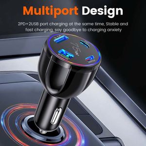 4-Port <b>Type</b>-<b>C</b> + USB QC3.0 3 Fireproof Magnetic Car Phone Charger <b>Adapter</b> for Mobile Phone & Laptop - Product Image 2