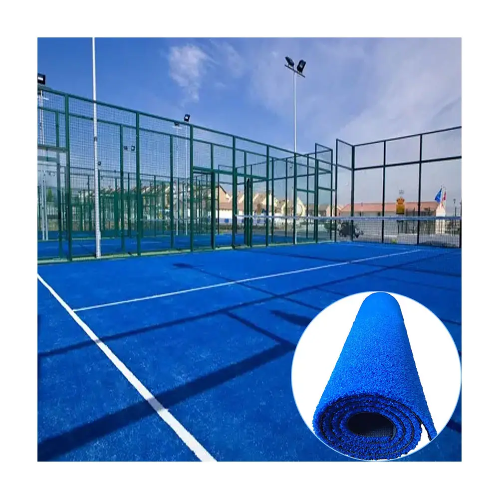 High density synthetic blue turf artificial grass for hockey/golf/tennis/padel courts sports flooring