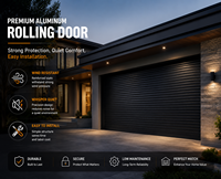 Porte à enroulement électrique automatique en alliage d'aluminium moderne sur mesure pour maison résidentielle, entrée de villa