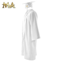 Robe de graduation unisexe pour adulte, robe mate ou de chœur pour l'église, robe de juge, costume blanc pur
