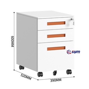 Cassettiera Mobile in Acciaio a 3 Cassetti Stile Industriale, Armadietto Portadocumenti in Metallo Resistente da Scrivania per <span class=keywords><strong>Studio</strong></span> Architettonico - Product Image 2