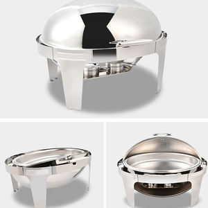 ชุดบุฟเฟ่ต์อาหารจานร้อนอเนกประสงค์วัสดุสแตนเลสแบบบุฟเฟ่ต์ดีไซน์แบบพกพา - Product Image 3