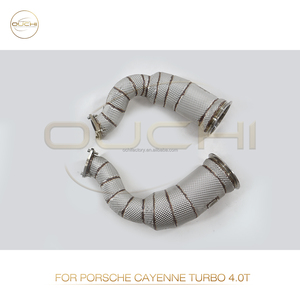 Ouchi ống xả downpipe cho Porsche Cayenne <span class=keywords><strong>E3</strong></span> 9y0 cayenne turbo/S/GTS 2019-2023 4.0t V8 với Cat lá chắn nhiệ<span class=keywords><strong>t</strong></span> ống hệ thống ống xả - Product Image 6