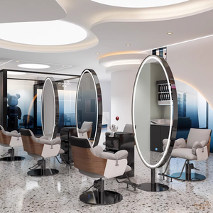 Miroir de salon de coiffure double face pleine longueur avec grandes montures en aluminium, sans éclairage LED - Product Image 1
