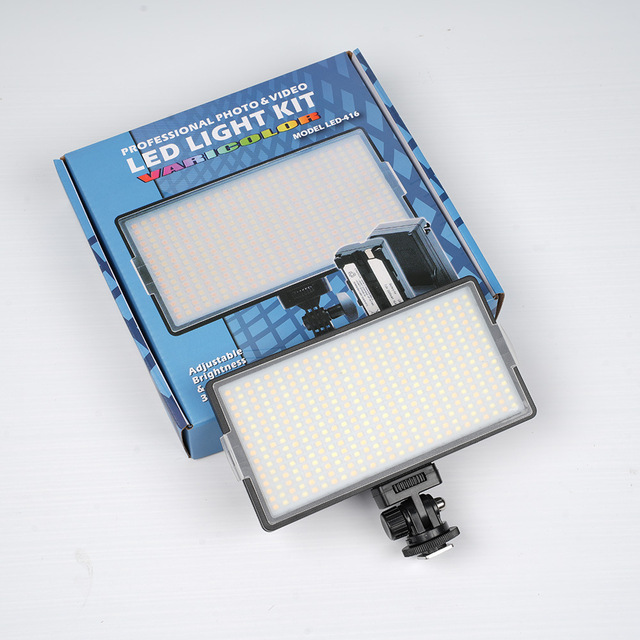 LED416 Photography Light Portable Flat-panel 10-50W 5V Power 3200K-6500K Color Temperature Battery Charger Live Beauty