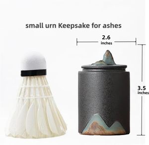 Urna in Ceramica Nera Economica per Ceneri di Animali Domestici, Decorativa e Commemorativa - Product Image 2
