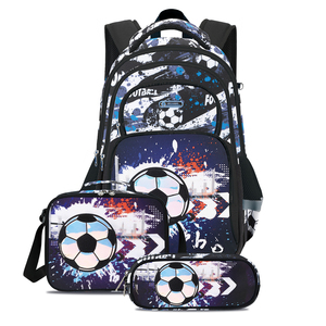 Sac à dos scolaire Cusangel 16 pouces robuste et imperméable <span class=keywords><strong>noir</strong></span> pour garçons de 6 à 12 ans, ensemble de 3 pièces avec sac à lunch et trousse à crayons - Product Image 1