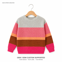 Pull pour enfants OEM, logo personnalisé, cardigan pour enfants, pull à capuche, vêtements à manches longues, vente en gros de sweat-shirts rayés pour enfants