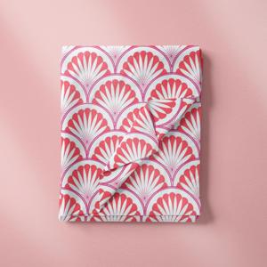 Nueva Tela de Algodón Suave con Estampado Digital de Diseño de Conchas Marinas en Degradado Ocean's Whisper para Vestido de Verano - Product Image 4