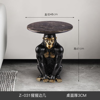 Décoration intérieure moderne personnalisée Statue d'animal chien gorille Table d'appoint Mobilier d'angle latéral canapé de salon Table de chevet pour chambre à coucher