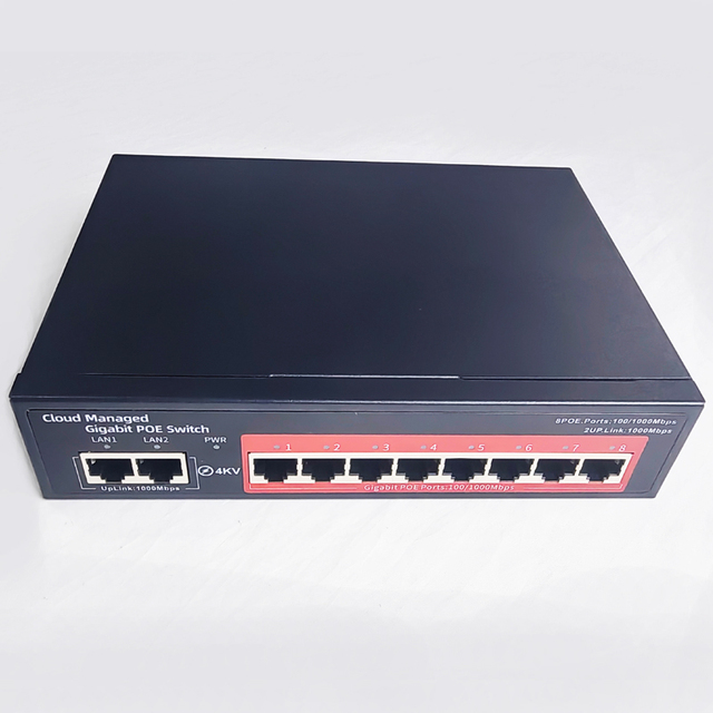 Remote Distance Control Smart Ethernet Switch 8 Ports Poe Managed Switch Cloud System 120w