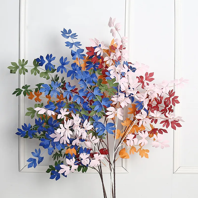인공 잎 시뮬레이션 버드 나무 웨딩 장식 실크 꽃 실크 잎 웨딩 홈 장식용 인공 식물