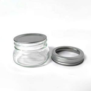 Bocal en verre vintage à large ouverture, qualité alimentaire, mini, pour usage domestique, avec couvercle à vis en métal, pour <span class=keywords><strong>miel</strong></span>, confiture, <span class=keywords><strong>moutarde</strong></span> - Product Image 1