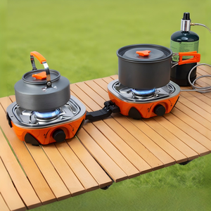<span class=keywords><strong>Barbecue</strong></span> à <span class=keywords><strong>gaz</strong></span> portable multifonctionnel léger à 2 brûleurs pour l'extérieur, construction métallique, coupe-vent, <span class=keywords><strong>propane</strong></span>, <span class=keywords><strong>butane</strong></span> - Product Image 3