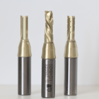 JANDLI Mata Bor CNC Lurus Berlapis Timah 65HRC 3 Mata Pisau dengan Chipbreaker / TCT End Mill untuk Pengerjaan Kayu Ukuran 6mm/8mm