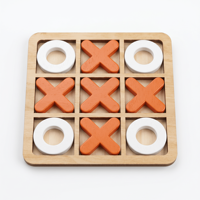 Jeu de Tic Tac Toe en bois avec logo personnalisé, vente en gros, OEM, ODM, jeu éducatif Montessori, jeu des croix et des points
