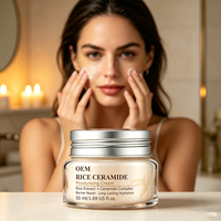 Crème Visage Quotidienne OEM au Céramide de Riz et Glycérine : Nourrit, Répare la Barrière Cutanée, Hydrate, Apaise les Peaux Sèches et Sensibles, Effet Peau Douce et Éclatante, Anti-Rides
