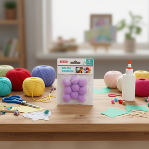 Pompon Ilan Bolita 3.0 Cm Viola per Decorazioni Artigianali - Product Image 3