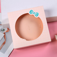 Petite boîte cadeau carrée rose avec couvercle transparent Emballage exquis pour cadeaux