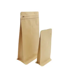 Kalee 작은 크래프트 종이 커피 콩 포장 가방 밸브 500g-1000g 커피 콩 포장을위한 사이드 마셋 백과 재활용 가능