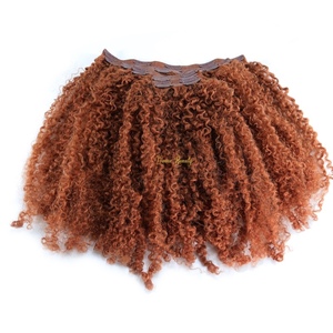 Extensions de cheveux humains vierges cambodgiens Afro Kinky Curly Copper Seamless Clip Ins 33 couleurs Kinky Curly Invisible Tight Curl 100g - Product Image 6
