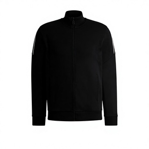 Mens Black Stand Collar Full-Zip <b>Track</b> <b>Jacket</b> and Matching Jogger Pants Tracksuit OEM ODM Wholesale Apparel - Product Image 3
