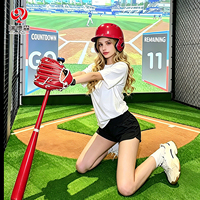 Simulateur de baseball interactif AR d'intérieur, fabrication OEM/ODM, retour automatique de balle, machine de jeu sportif de frappe virtuelle