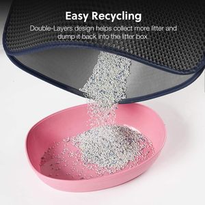 Waterproof Double-Layer PVC <b>Cat</b> Litter Trapper <b>Mats</b> 20L Inner Easy Cleaning Round Shape Floor Protection Black Customizable - Product Image 4
