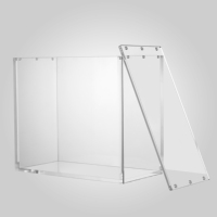 Maßgefertigte Transparente Acryl-Vitrine für TCG Trainer-Boxen, OEM Acryl-Kartenaufbewahrungsbox mit Deckel Staubdichte Stapelbare Vitrine