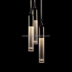 Suspension classique moderne en laiton ancien abat-jour en verre adaptée à l'éclairage suspendu de décoration intérieure d'hôtel de villa de luxe - Product Image 3