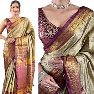 ผ้าไหมซารีคุณภาพดีที่สุดจากอินเดีย คอลเลคชั่นฤดูร้อนและฤดูหนาว สำหรับผู้หญิง สวมใส่ได้ทั้งแบบบาเนราสี และสำหรับส่งออกทั่วโลก - Product Image 4