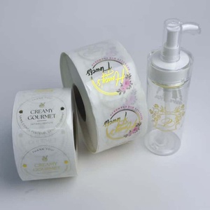 Rollo de etiquetas adhesivas con logotipo <span class=keywords><strong>transparente</strong></span> de vinilo adhesivo personalizado, etiquetas adhesivas transparentes impresas para botellas de <span class=keywords><strong>vidrio</strong></span> de plástico - Product Image 2