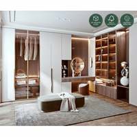 Armoire de chambre moderne sur mesure, dressing modulaire, rangement OEM, portes en MDF, montage facile, autoportante, pour hôtels et villas