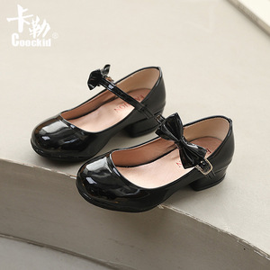 여아 하이힐 공주 구두 2025 봄 가을 아동 PU 신발 학생 공연 댄스화 - Product Image 4