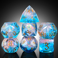 Lot de dés polyédriques en résine pour D&D RPG, ensemble de 7 dés fantastiques à bords vifs, idéal pour les jeux de table, les cadeaux et la collection
