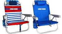 Offres Spéciales cadre en aluminium sac à dos cinq positions réglable voyage pique-nique conception mer chaises pliant en plein air Camping chaise de plage
