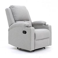 Geeksofa Chaise inclinable moderne avec porte-gobelet Cadre manuel en bois et fonction extensible pour meubles de salon