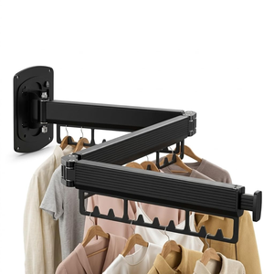 High Quality Foldable Clothes Hangers Wall Mounted Expandable Laundry Clothes Drying Rack Space Saver Clothes Rack for Balcony - Product Image 1