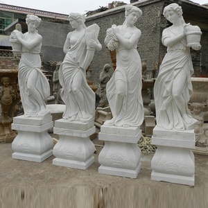 QUYANG decorazione esterna statua in marmo quattro stagioni scultura in <span class=keywords><strong>pietra</strong></span> naturale famosa scultura religiosa <span class=keywords><strong>di</strong></span> <span class=keywords><strong>angelo</strong></span> della signora - Product Image 1