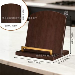 Wooden Recipe Rack With Cutting Board Rectangle Desktop Multi Functional Kitchen Book <b>Stand</b> For Cooking - Product Image 4